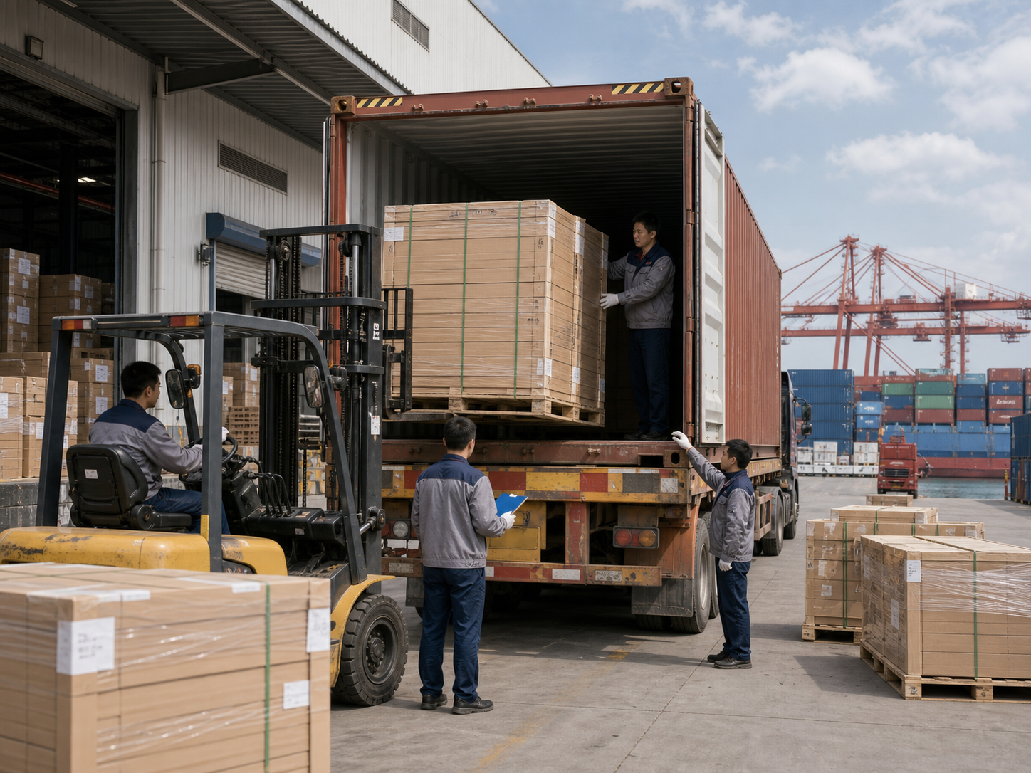 Container loading and China port logistics